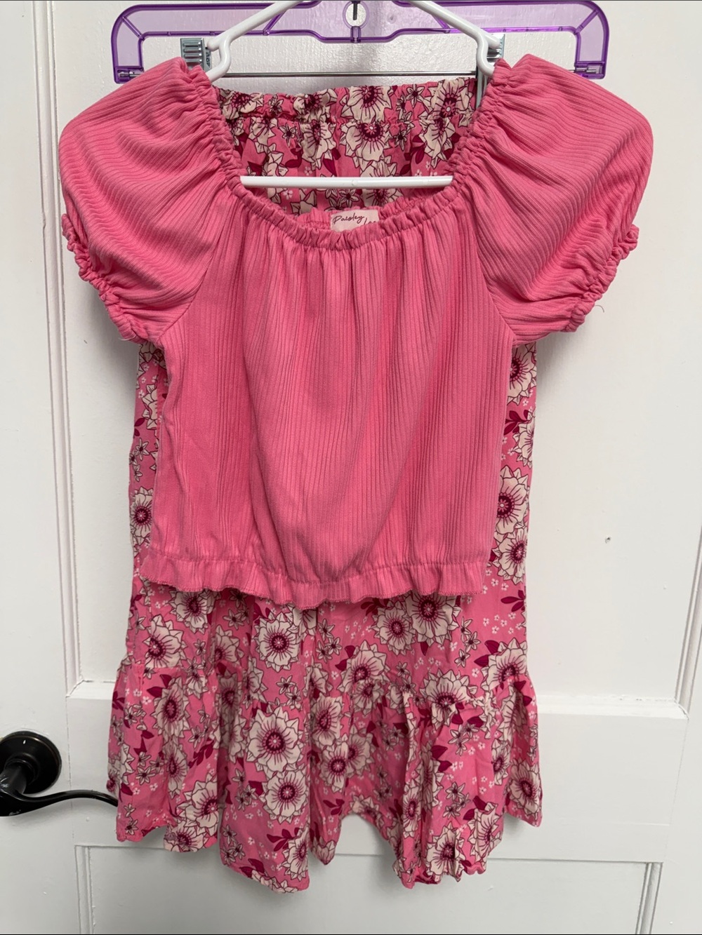 Paisley & Gray Pink Floral Kids Matching Set